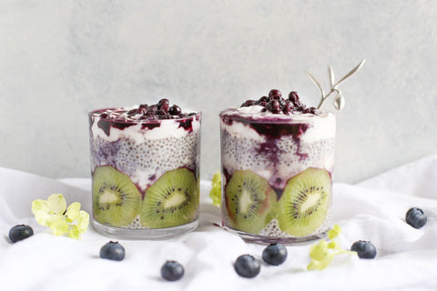 chia seed pudding with fruit